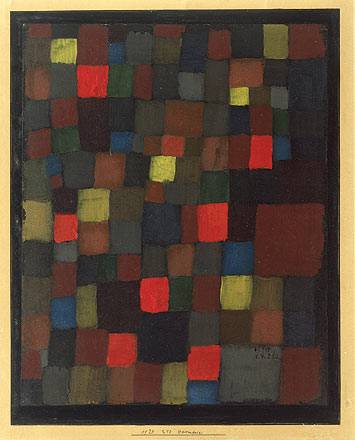 Abstract Colour Harmony in Squares with Vermillion Accents - Paul Klee