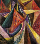 Abstract Composition by Oleksandr Bogomazov — leaf oil painting wall art, Cubo Futurism