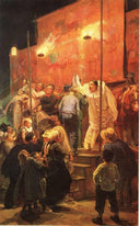 Acrobats (Festival in a Paris Suburb) by Viktor Vasnetsov — group oil painting wall art, Realism