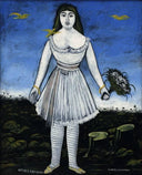 Actress Margaret by Niko Pirosmani — surrealism oil painting wall art, Naïve Art Primitivism