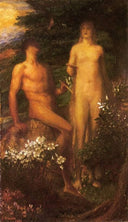 Adam and Eve before the Temptation by George Frederick Watts — religion oil painting wall art, Symbolism