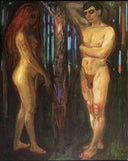 Adam and Eve by Edvard Munch — hand-painted abstract oil painting reproduction on canvas