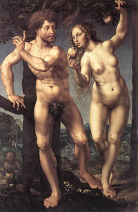 Adam and Eve in Paradise by Mabuse — hand-painted cultural oil painting reproduction on canvas