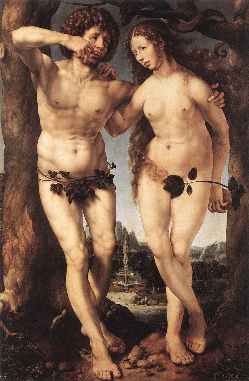 Adam and Eve on gallery wrap