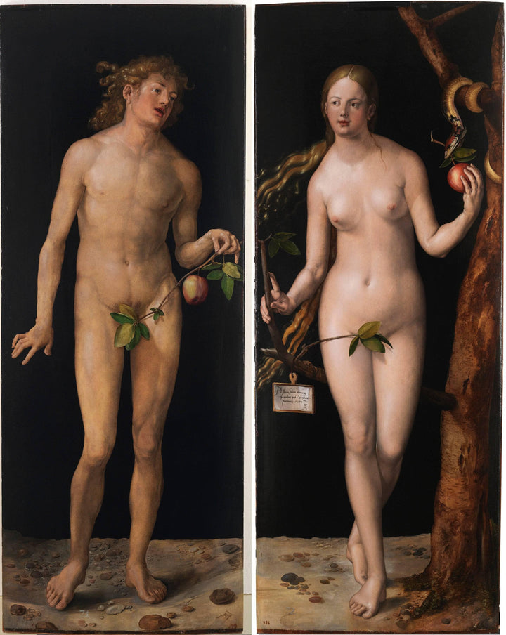 Adam and Eve (two panels) by Albrecht Durer — hand-painted portrait oil painting reproduction on canvas