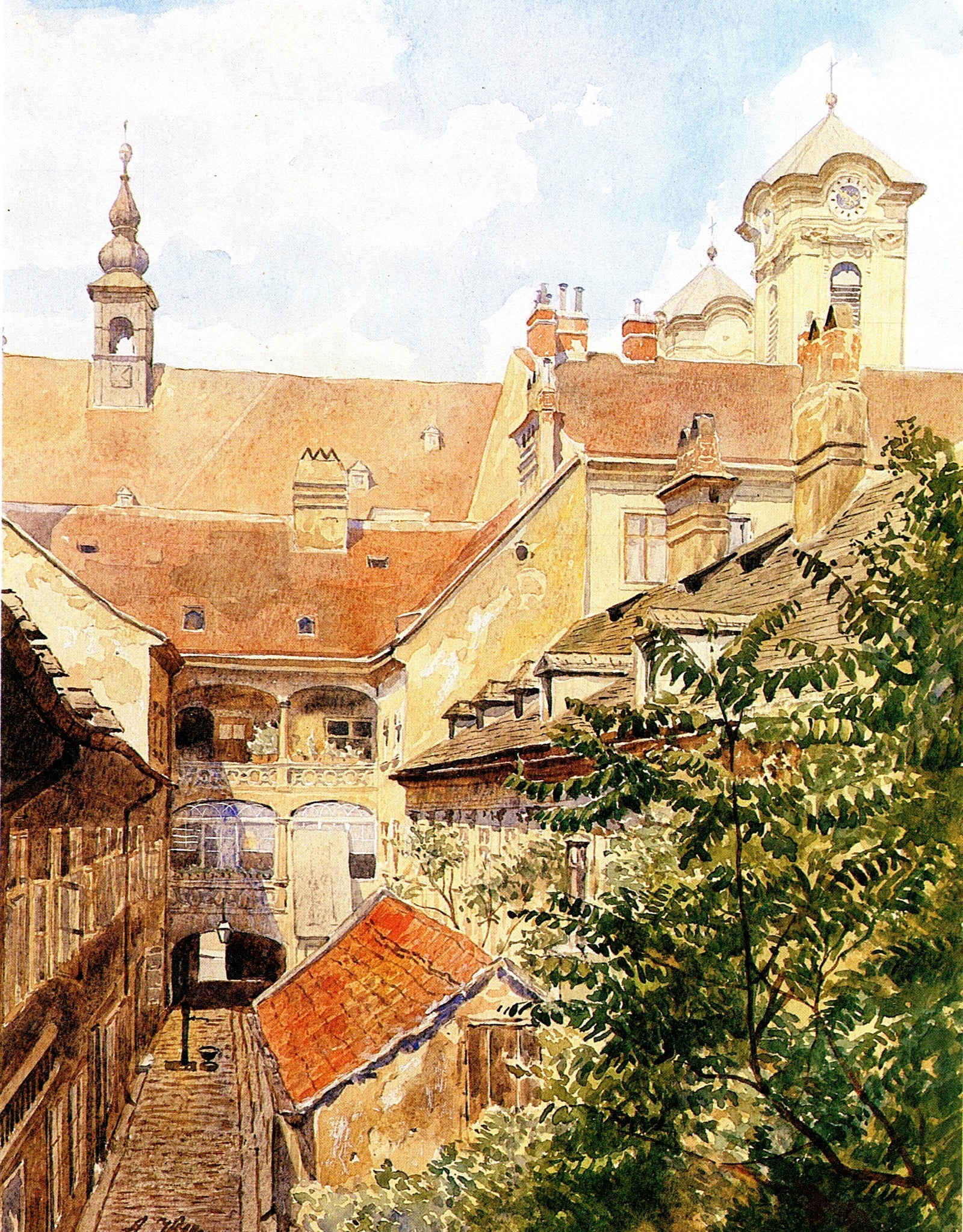 Old Vienna Courtyard at the Ulrichskirche