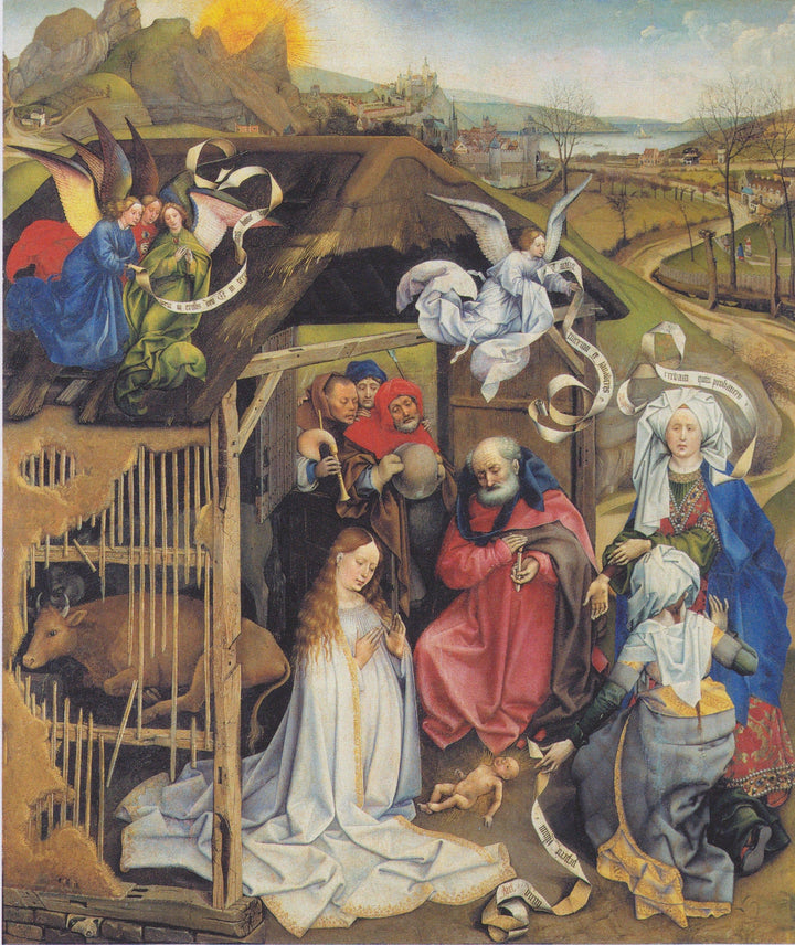 Adoration of Shepherds by Robert Campin — hand-painted cultural oil painting reproduction on canvas