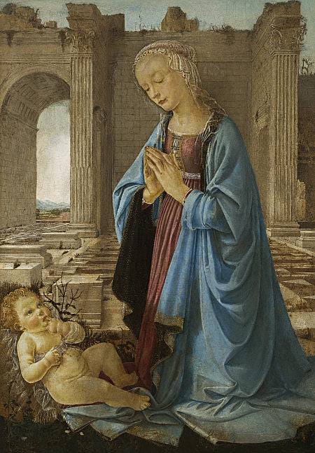 Adoration of the Child (The Ruskin Madonna) by Andrea del Verrocchio — hand-painted cultural oil painting reproduction on canvas