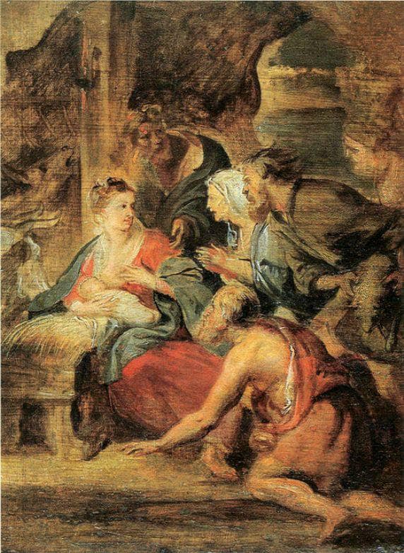 Adoration of the Shepherds by Peter Paul Rubens — hand-painted cultural oil painting reproduction on canvas