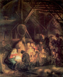 Adoration of the Shepherds by Rembrandt — hand-painted cultural oil painting reproduction on canvas