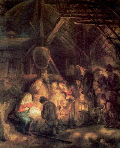 Adoration of the Shepherds in entryway