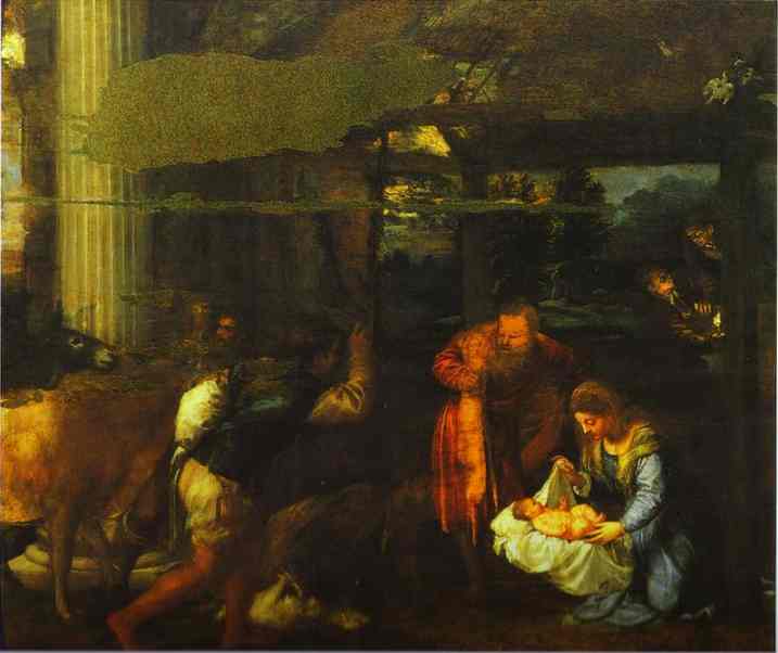 Adoration of the Shepherds by Titian — hand-painted cultural oil painting reproduction on canvas