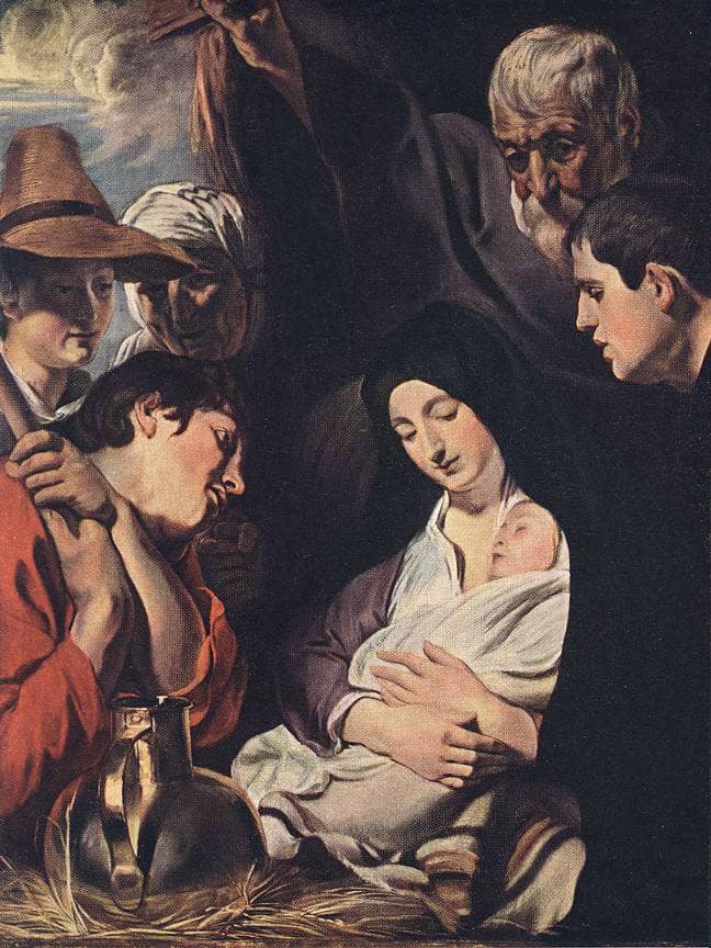 Adoration of the Shepherds by Jacob Jordaens — hand-painted portrait oil painting reproduction on canvas