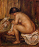 After Bathing by Pierre-Auguste Renoir — female oil painting wall art, Impressionism