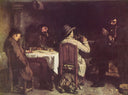 After Dinner at Ornans by Gustave Courbet — group oil painting wall art, Realism
