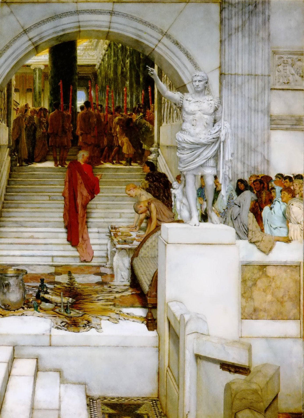 After the Audience by Sir Lawrence Alma-Tadema — hand-painted architectural oil painting reproduction on canvas