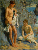 After the Bath by Henry Scott Tuke — male oil painting wall art, Impressionism