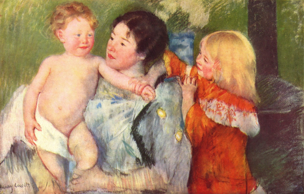 After the bath by Mary Cassatt, hand-painted portrait oil painting reproduction on canvas