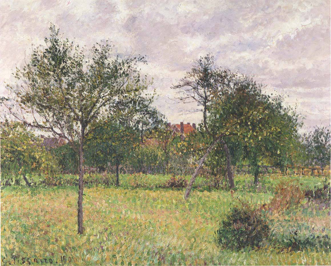 Afternoon in Eragny grey weather - Camille Pissarro