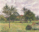 Afternoon in Eragny grey weather by Camille Pissarro — hand-painted botanical oil painting reproduction on canvas