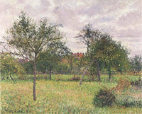 Afternoon in Eragny grey weather by Camille Pissarro — hand-painted botanical oil painting reproduction on canvas