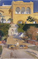 Afternoon sun at the Alcázar of Seville by Joaquín Sorolla — architectural oil painting wall art, Impressionism