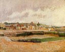 Afternoon, the Dunquesne Basin, Dieppe, Low Tide by Camille Pissarro — urban oil painting wall art, Impressionism