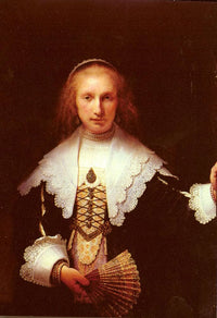 Agatha Bas by Rembrandt — hand-painted portrait oil painting reproduction on canvas