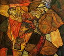 Agony by Egon Schiele — textures oil painting wall art, Expressionism