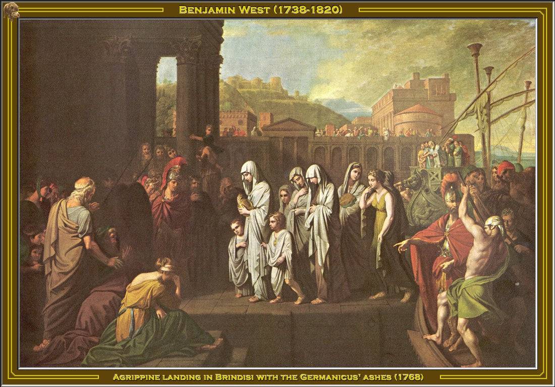 Agrippine Landing at Brundisium with the Ashes of Germanicus - Benjamin West