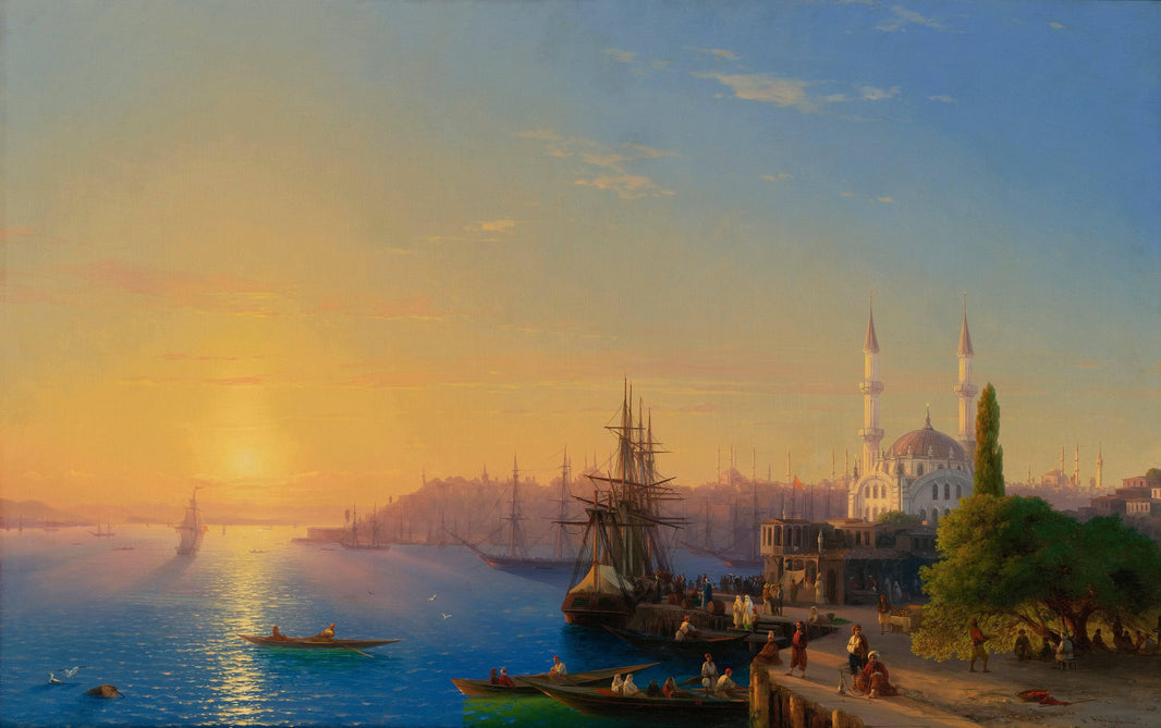 View of Constantinople and the Bosphorus by Ivan Aivazovsky — hand-painted landscape oil painting reproduction on canvas