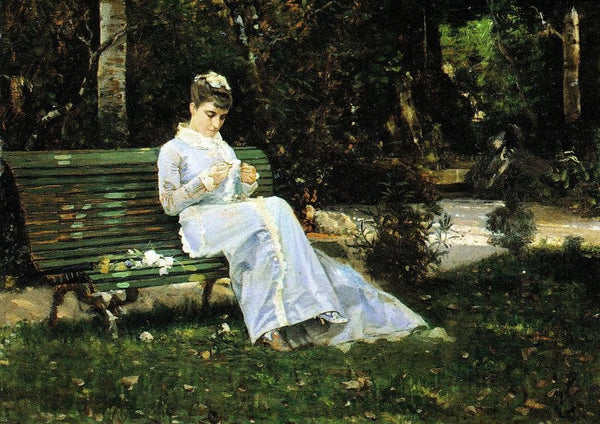Alaide Banti in the garden