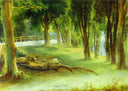 Albano. White Wall by Mikhail Lebedev — forest oil painting wall art, Realism