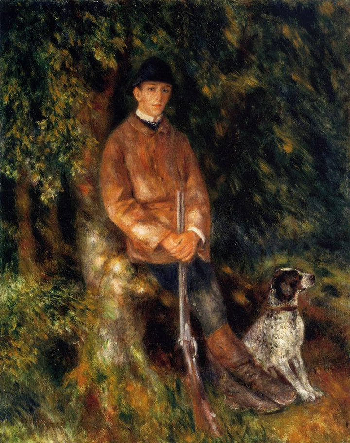 Alfred Berard and His Dog by Pierre-Auguste Renoir — hand-painted portrait oil painting reproduction on canvas