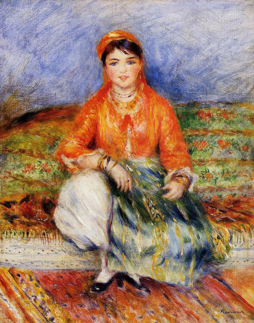 Algerian Girl by Pierre-Auguste Renoir — hand-painted portrait oil painting reproduction on canvas