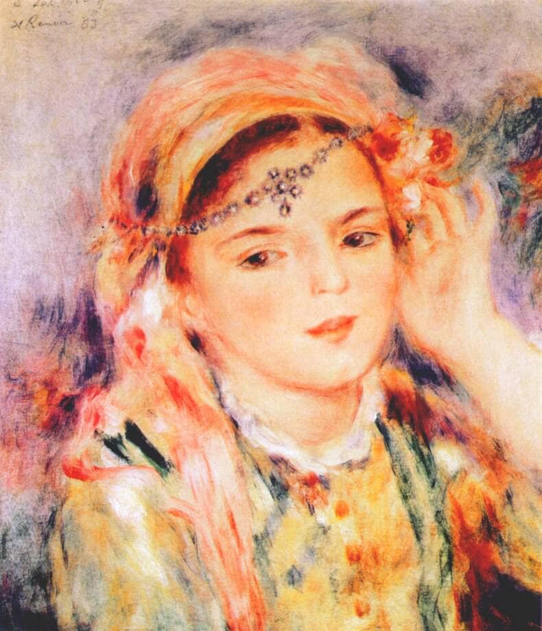 Algerian Woman by Pierre-Auguste Renoir — hand-painted portrait oil painting reproduction on canvas