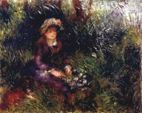 Aline Charigot with a Dog by Pierre-Auguste Renoir — hand-painted botanical oil painting reproduction on canvas