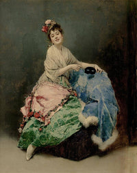 Aline with a Mask by Raimundo de Madrazo — hand-painted portrait oil painting reproduction on canvas