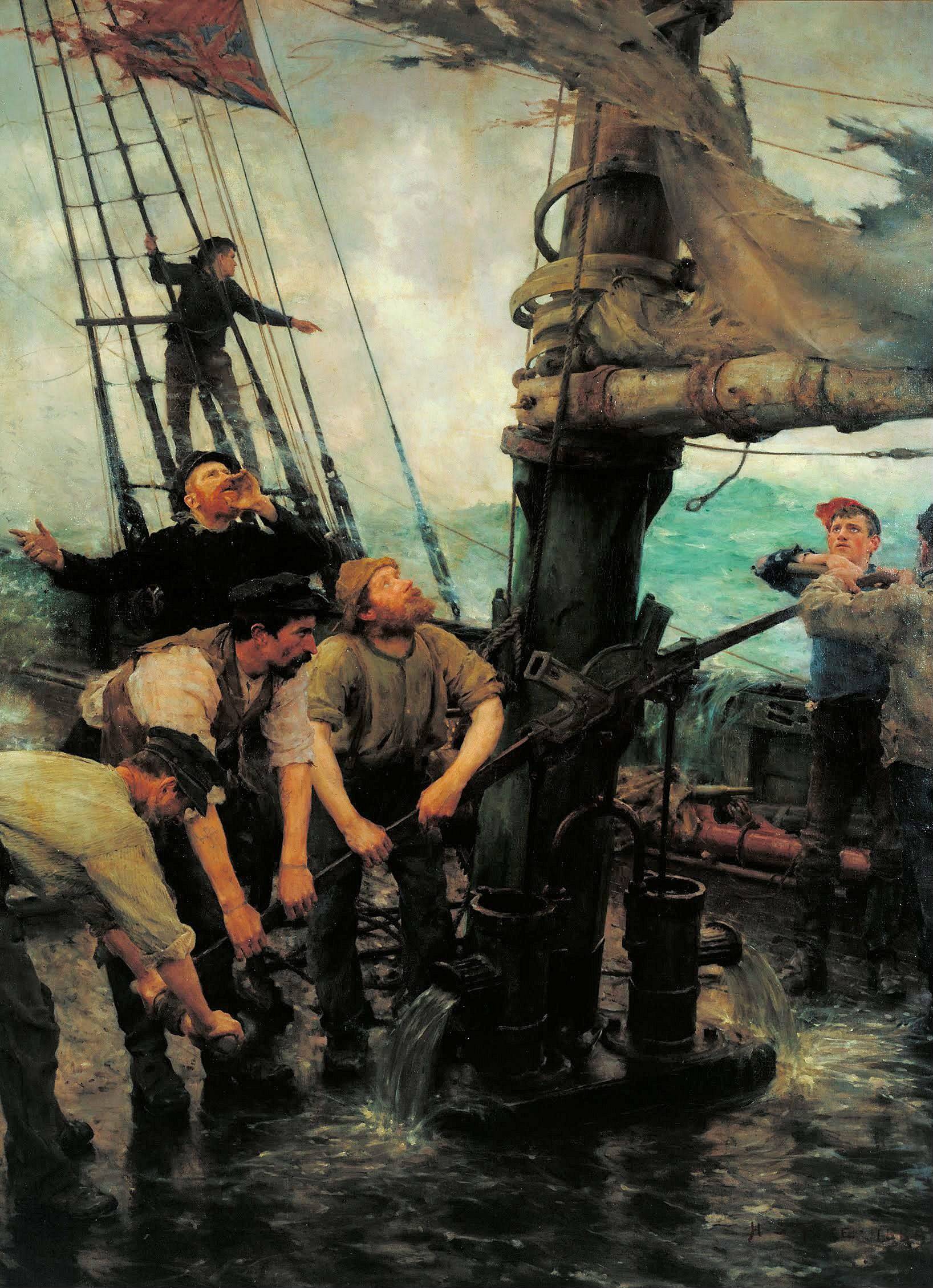 All Hands to the Pumps - Henry Scott Tuke