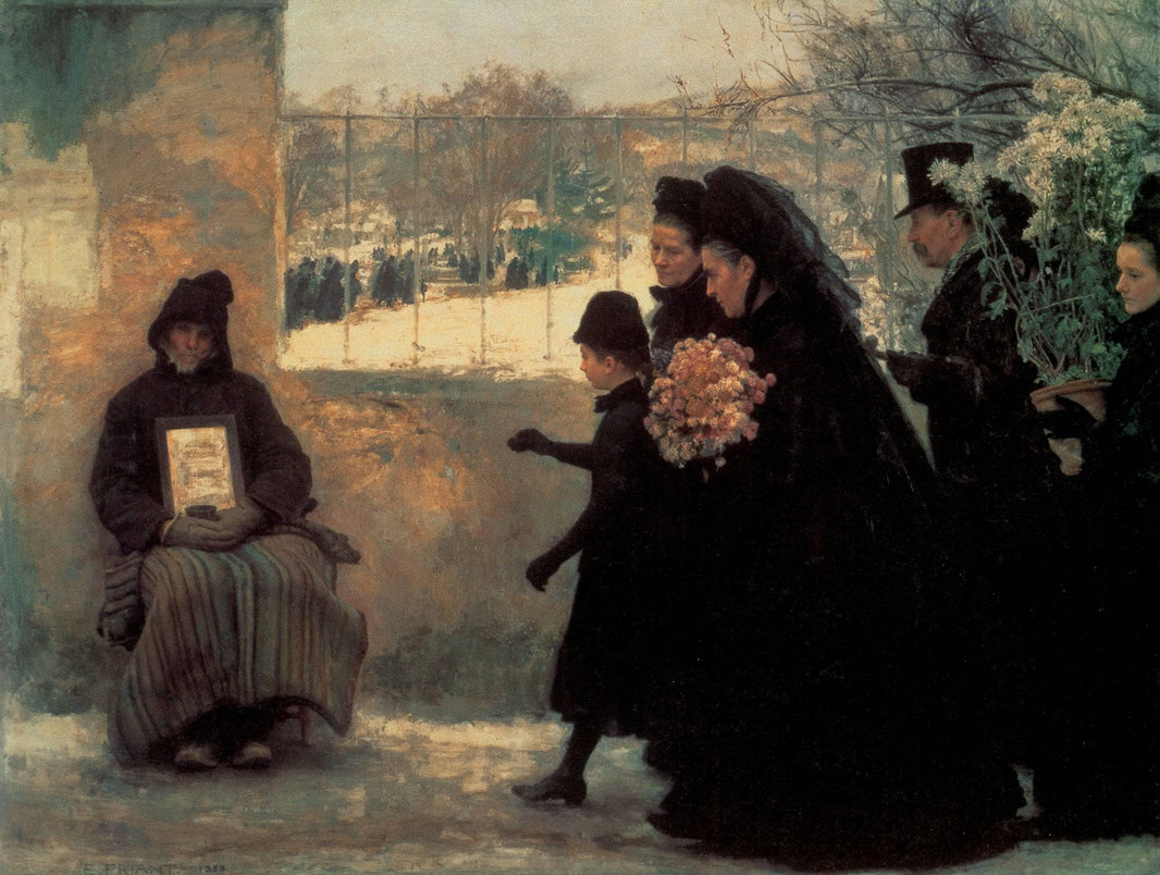 All Saints' Day by Émile Friant — hand-painted portrait oil painting reproduction on canvas