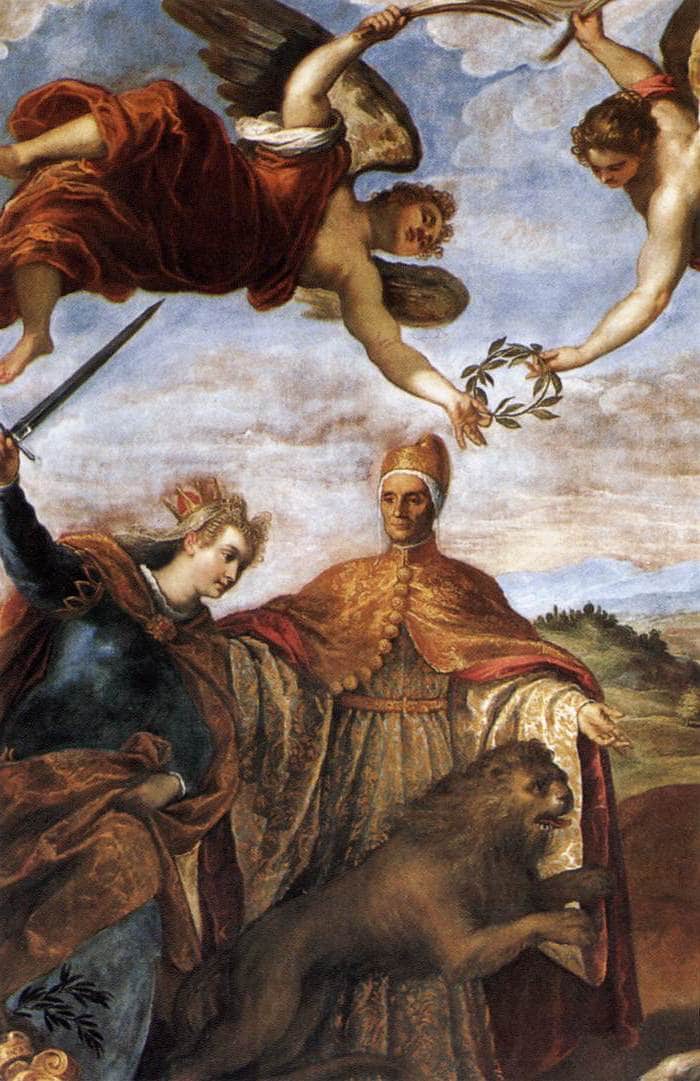 Allegory of the Victory over the League of Cambrai (detail) by Palma il Giovane — hand-painted cultural oil painting reproduction on canvas