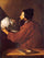 Allegory of Touch in master bedroom