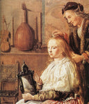Allegory of Vanity (detail) by Jan Miense Molenaer — female oil painting wall art, Baroque