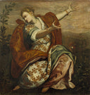 Allegory of Vigilance by Domenico Tintoretto — female oil painting wall art, Mannerism Late Renaissance