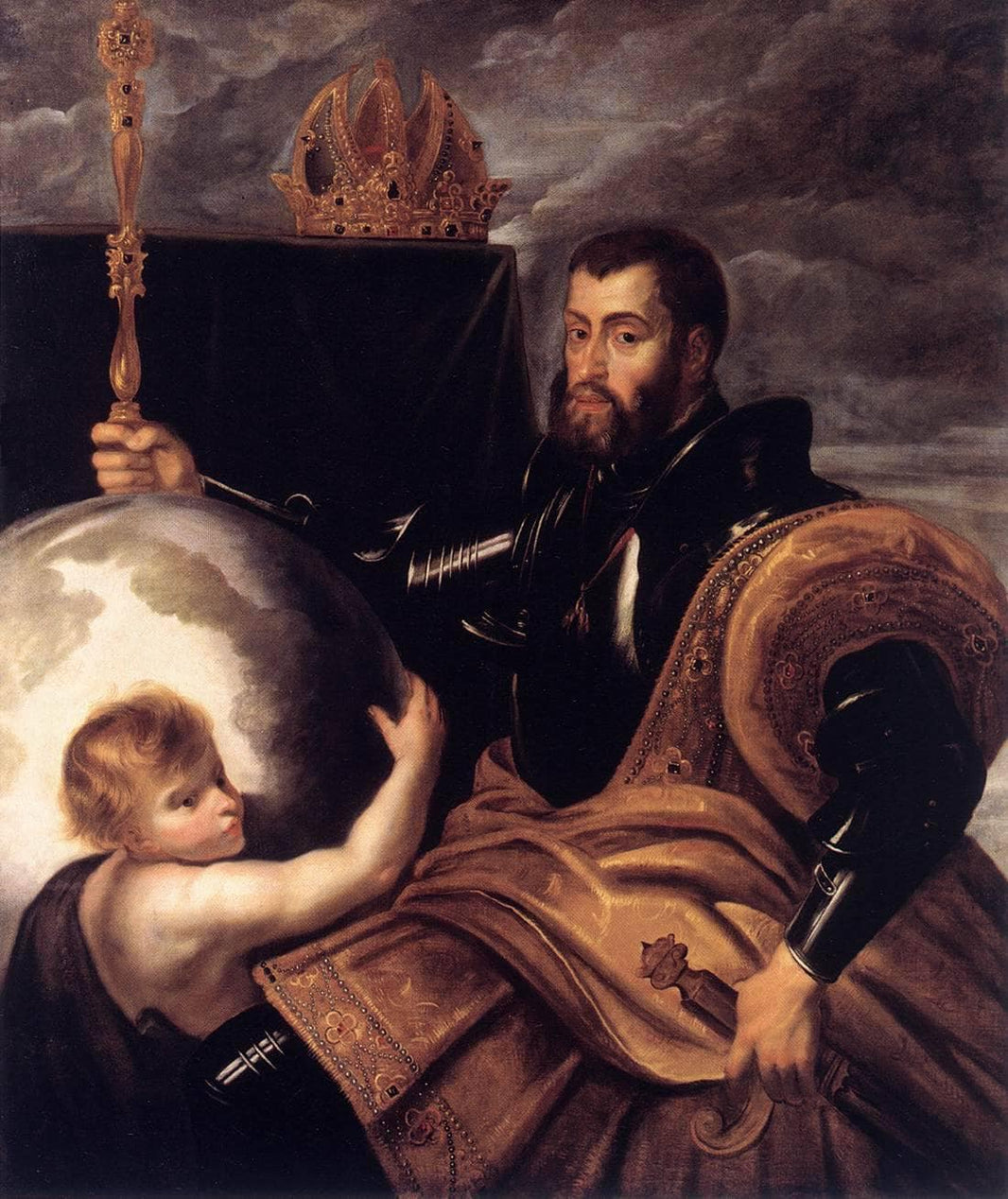 Allegory on Emperor Charles as Ruler of Vast Realms by Peter Paul Rubens — hand-painted portrait oil painting reproduction on canvas