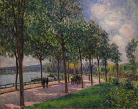 Alley of Chestnut Trees by Alfred Sisley — hand-painted botanical oil painting reproduction on canvas