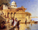 Along the Ghats, Mathura by Edwin Lord Weeks — ships oil painting wall art, Orientalism