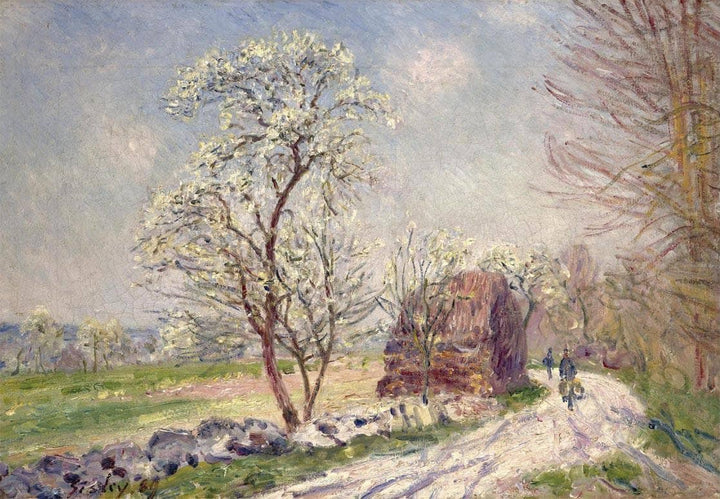 Along the Woods in Spring by Alfred Sisley — hand-painted botanical oil painting reproduction on canvas