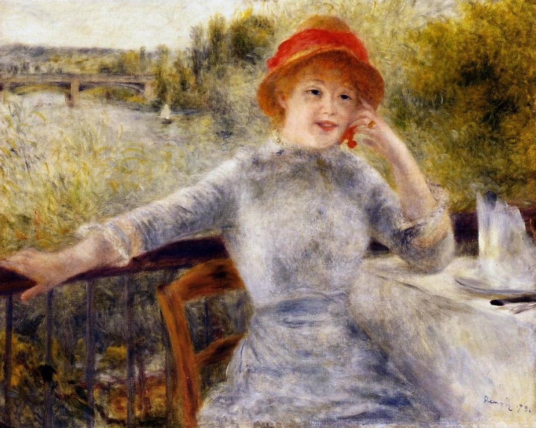 Alphonsine Fournaise on the Isle of Chatou by Pierre-Auguste Renoir — hand-painted portrait oil painting reproduction on canvas