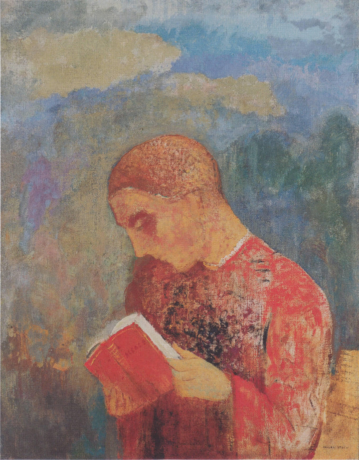 Alsace or reading monk by Odilon Redon — hand-painted portrait oil painting reproduction on canvas